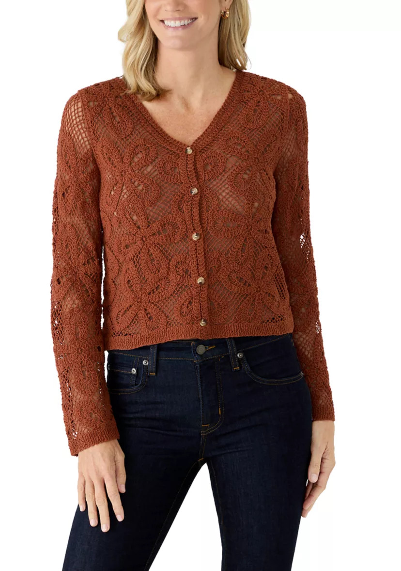 Women's Long Sleeve Crochet Cardigan | Belk