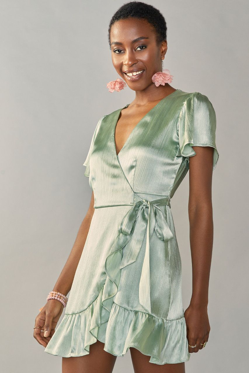 Camilla Satin Wrap Mini Dress | Francesca's