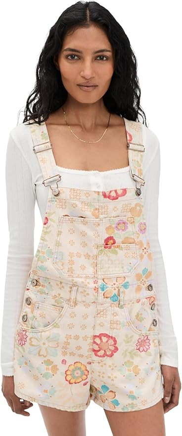 Free People Women's Ziggy Printed Shortalls | Amazon (US)