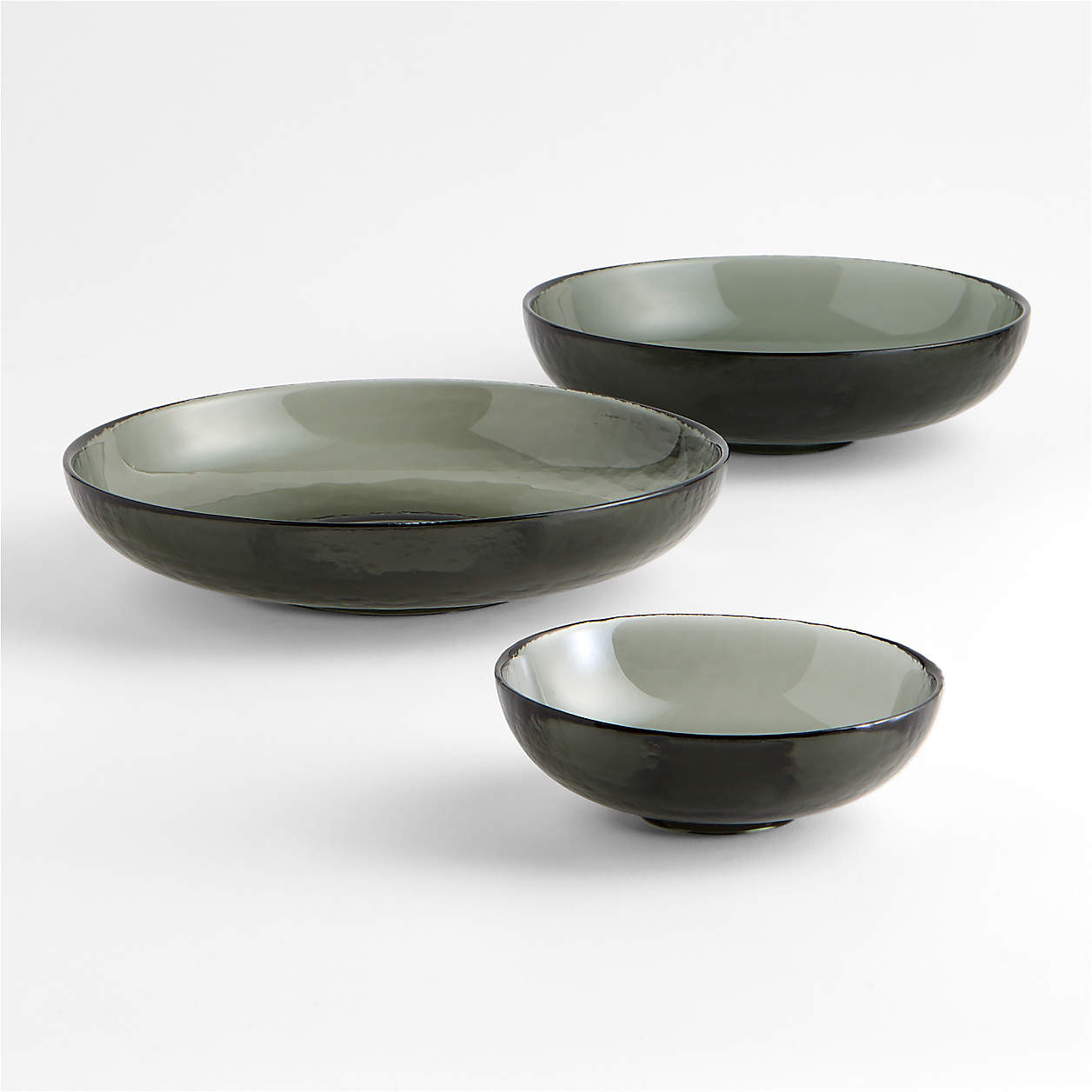 Glacier Glass Bowls, Set of 3 + Reviews | Crate & Barrel | Crate & Barrel