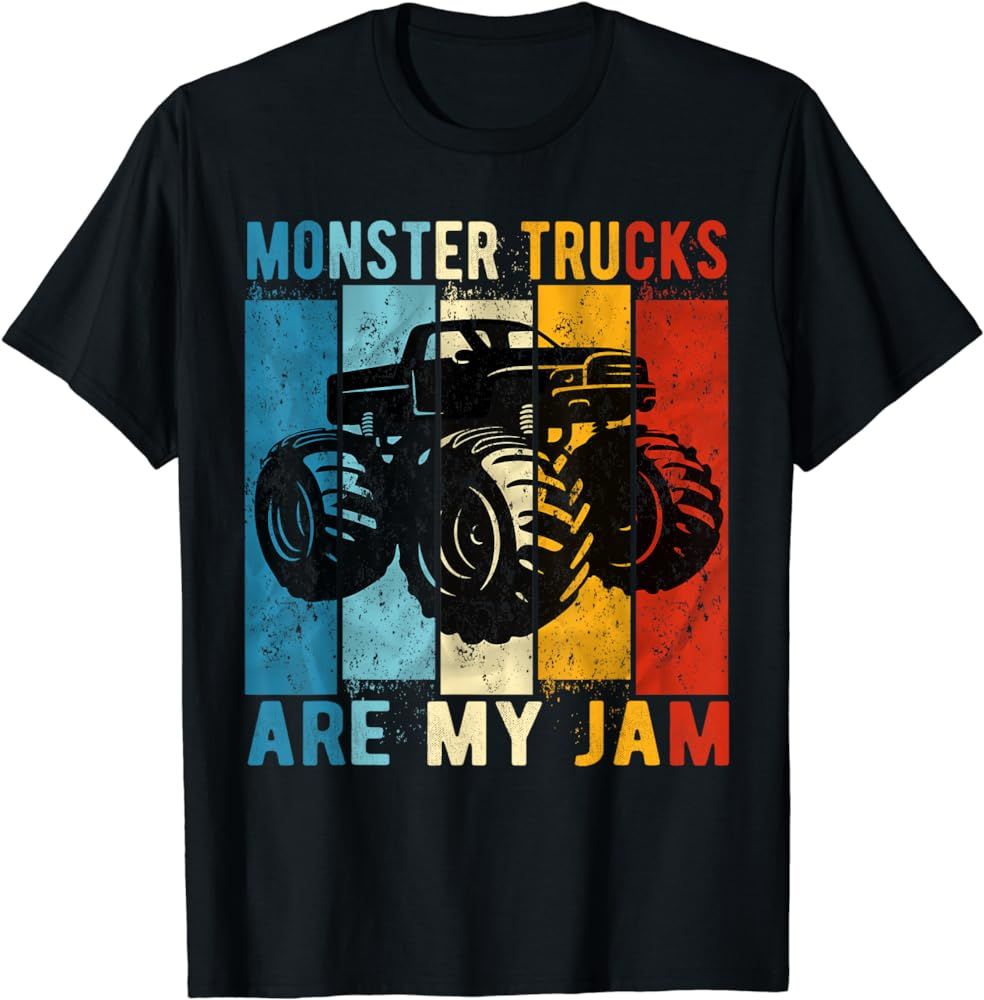 Monster Trucks Are My Jam Vintage Retro Monster Truck T-Shirt | Amazon (US)