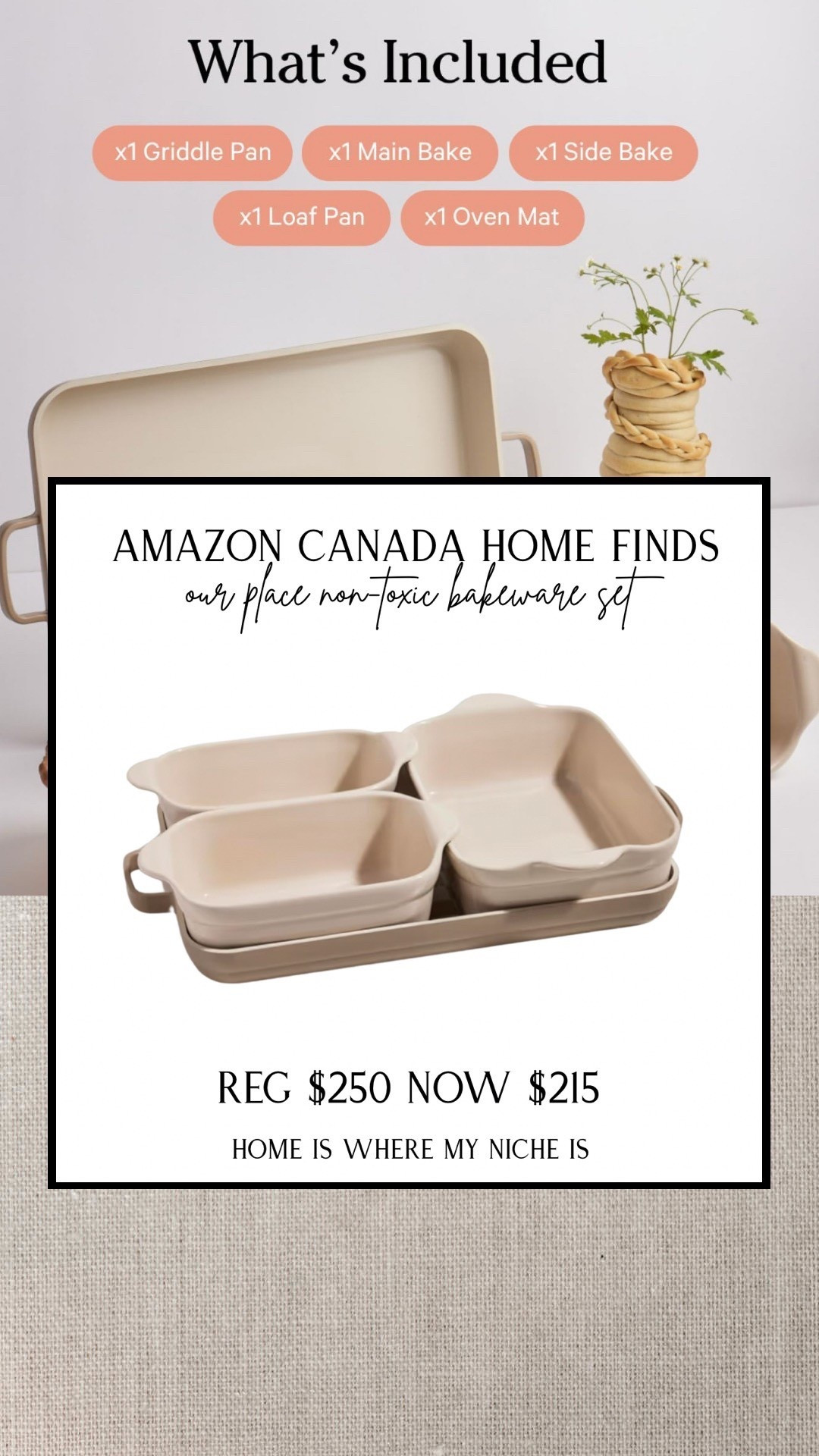 H O M E / wishlist worthy non-toxic bakeware set from our place

Amazon Canada | Kitchen | Home Decor

#LTKhome #LTKcanada #LTKsale