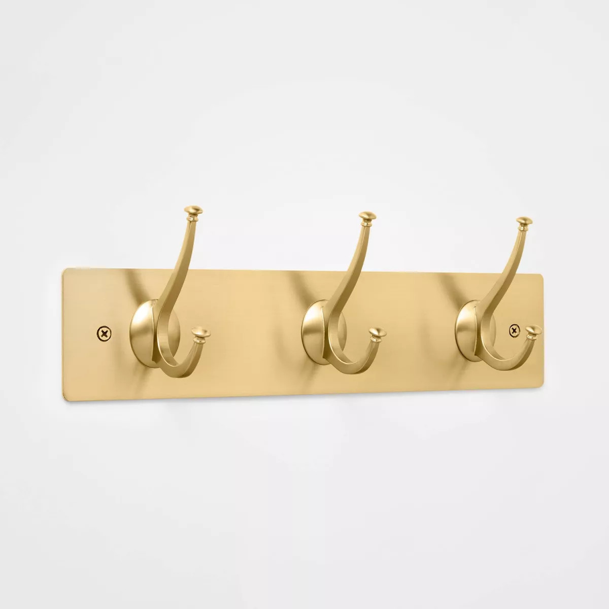 New Traditional 3 Hooks Rail Gold - Threshold™: Wall Mounted Decorative Hook Rack, Light Gold, ... | Target