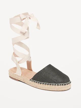 Textile Lace-Up Espadrille Sandals for Women | Old Navy (US)