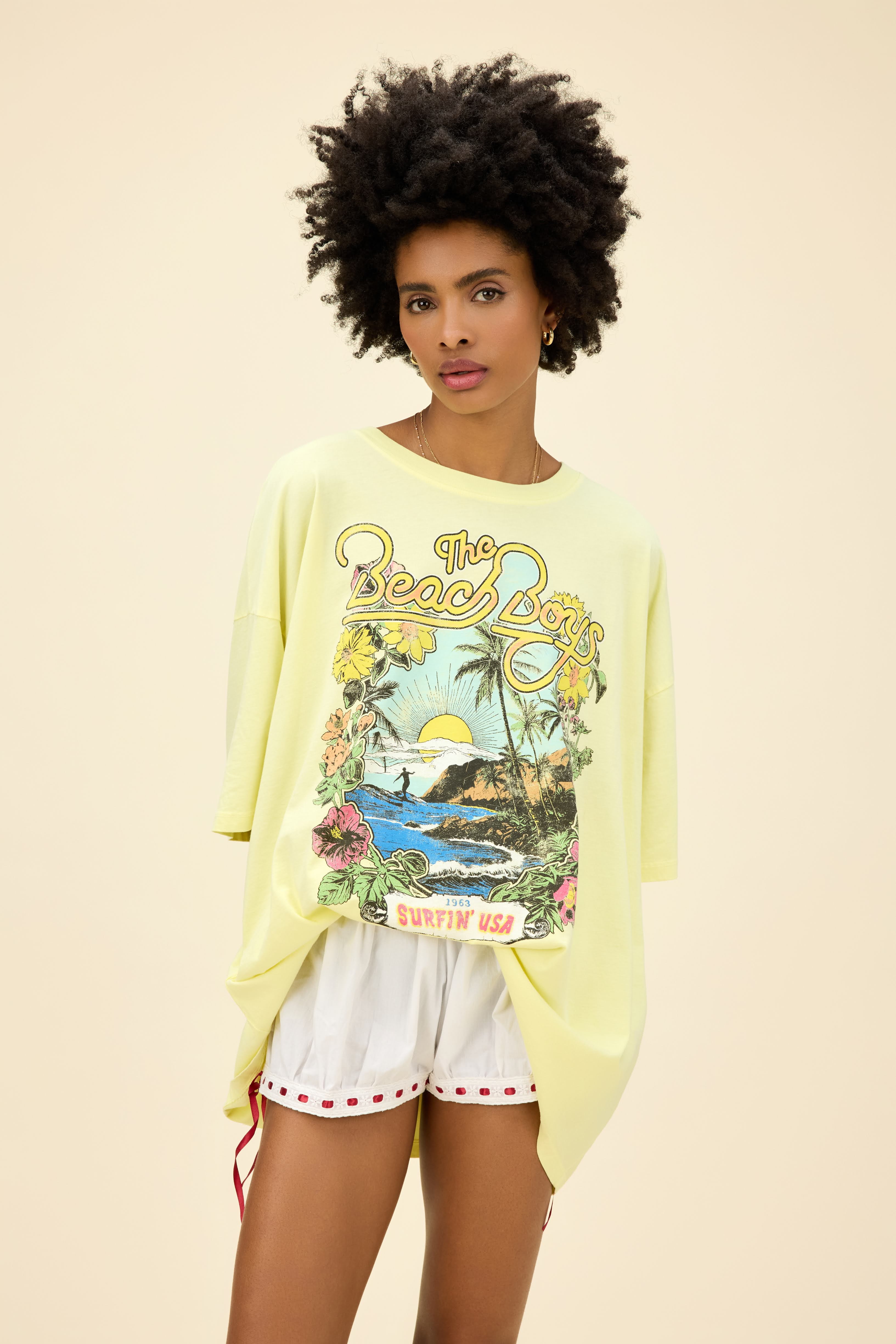 The Beach Boys Surfin' USA 1963 OS Tee in Lemon Dew | Daydreamer