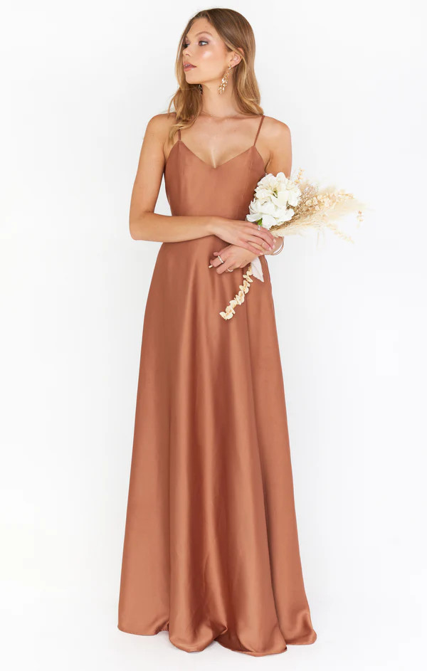 Faith Maxi Dress ~ Copper Luxe Satin | Show Me Your Mumu