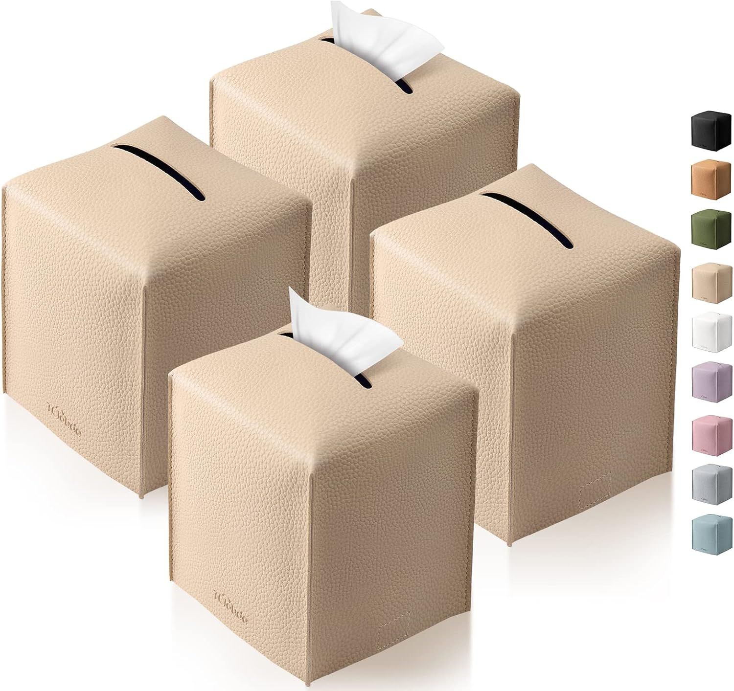 Tissue Box Cover, Tclouda, Modern PU Leather Square Tissue Box Holder for Creative Decorative, 2 ... | Amazon (US)