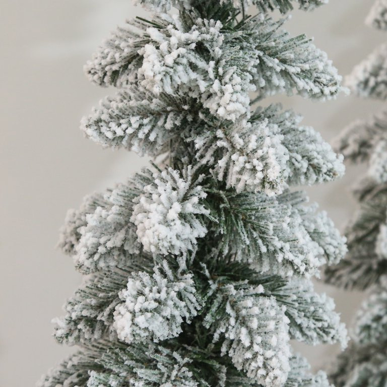 Artificial Flocked Christmas Trees with Decorative Galvanized Pots, 3 ft/4 ft/5ft, Set of 3, by H... | Walmart (US)