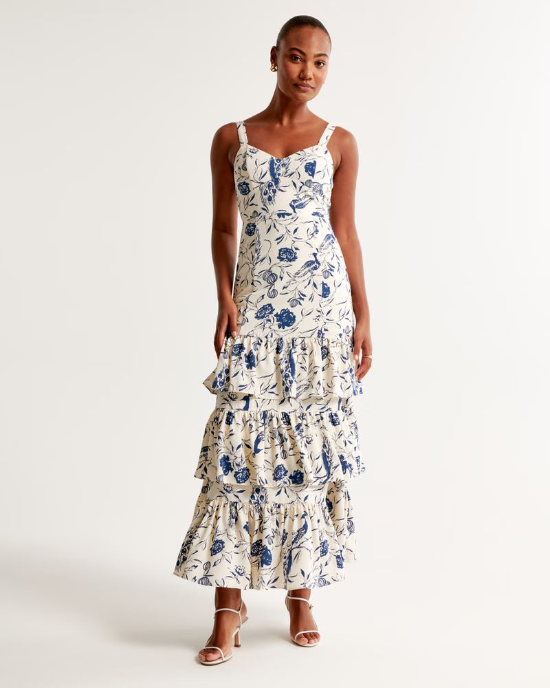 Women's Drama Ruffle Tiered Gown | Women's New Arrivals | Abercrombie.com | Abercrombie & Fitch (US)