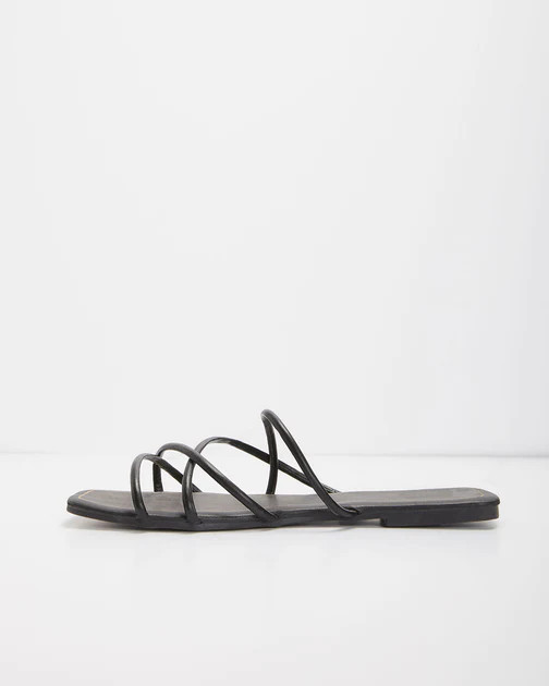 Melia Faux Leather Strappy Sandals - Black - FINAL SALE | VICI