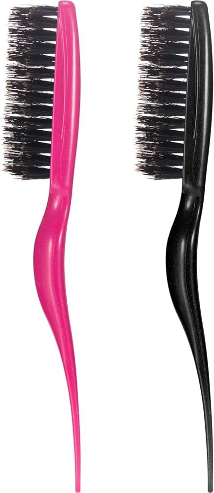 2 Pieces Boar Bristle Brush Comb Hair Teasing Brush for Women Men Salon Boar Nylon Bristle Beauty... | Amazon (US)