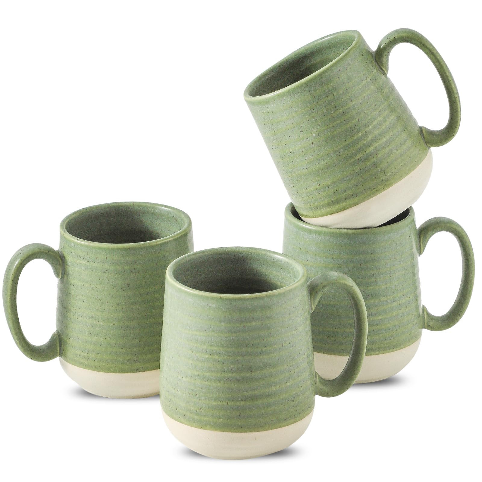 Hasense Porcelain Coffee Mugs Set of 4, 15 Oz Large Coffee Cups, Latte Cup with Handle, Tea Mugs ... | Amazon (US)