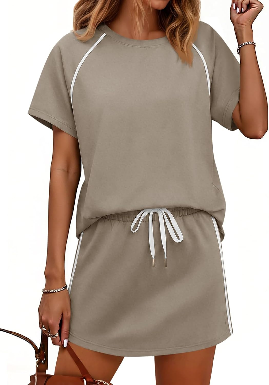 Womens 2 Piece Skirt Sets Summer Tennis Outfits Vacation Skort Set | Amazon (US)