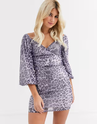In The Style sequin leopard mini dress in multi | ASOS (Global)