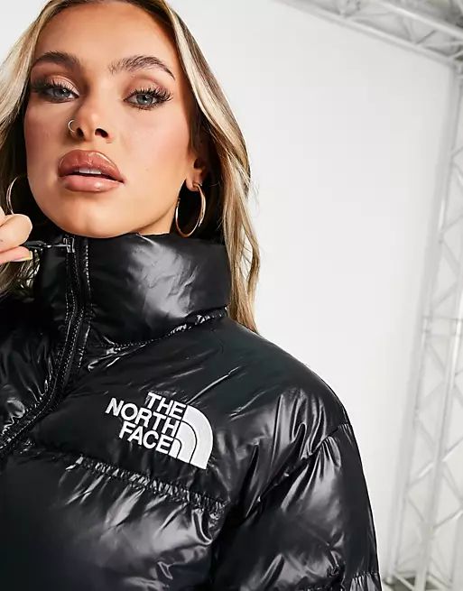 The North Face Nuptse cropped jacket in black | ASOS (Global)