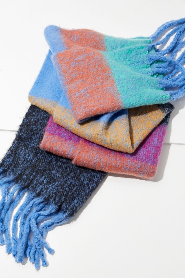 Cozy Nubby Striped Oblong Scarf | Urban Outfitters (US and RoW)