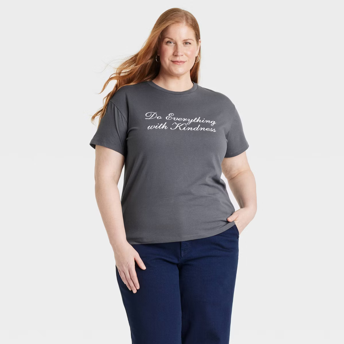 Women's Do Everything with Kindness Short Sleeve Graphic T-Shirt - Gray | Target