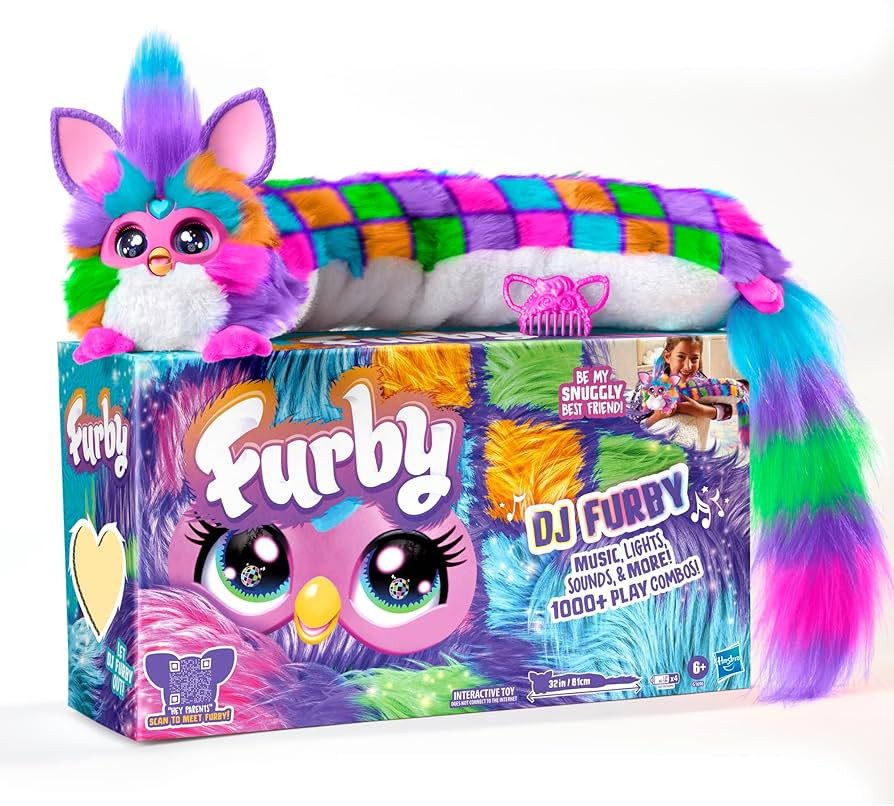 FURBY DJ Interactive Toy, Neon Star, Snuggly Electronic Plush, Music, Lights, Motion, & Games, Sp... | Amazon (US)
