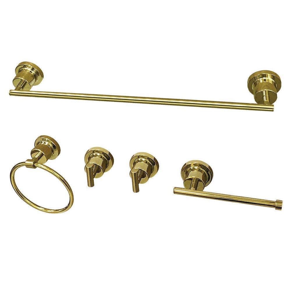 5pc Concord Bathroom Accessory Set Polished Brass - Kingston Brass | Target