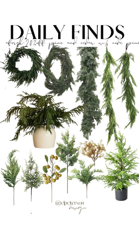 Afloral Holiday Wreath
Garlands 
Wreath 
Greenery 
Juniper spray 
Pine branch 
Cedar greenery 




#LTKunder100 #LTKhome #LTKunder50