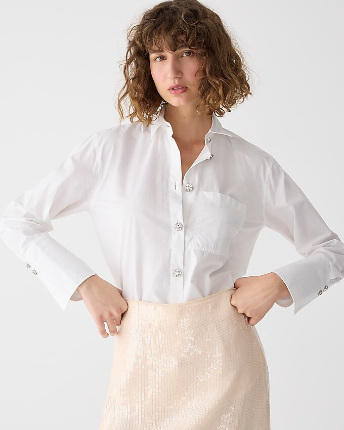 Garçon cotton poplin shirt with jewel buttons | J. Crew US