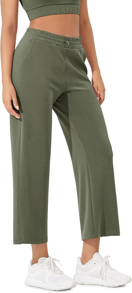 ODODOS Women's Modal Soft Wide Leg Pants with Pockets Adjustable Shockcord High Waist Casual Loun... | Amazon (US)