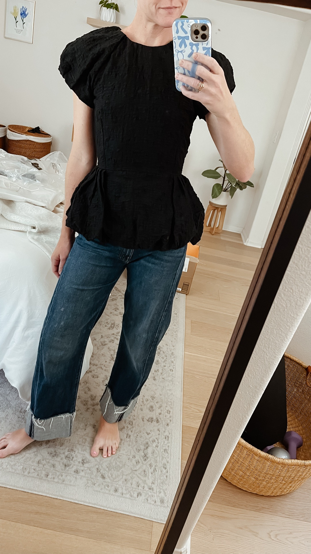 Never met a peplum hem I didn’t love! This top is so comfortable and the fabric is a soft crinkle cotton. Fits TTS, wearing a 40 IT. Zips up the back. It runs long but worked with my torso. The ONLY reason I’m not keeping it is because I own something very similar that I preferred more. Such a great investment piece!

#LTKSeasonal