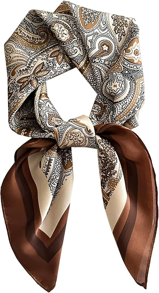 Satin Silk Square Medium Scarfs for Women Hair Scarves Wraps Headscarf for Sleeping Handbags Scar... | Amazon (US)