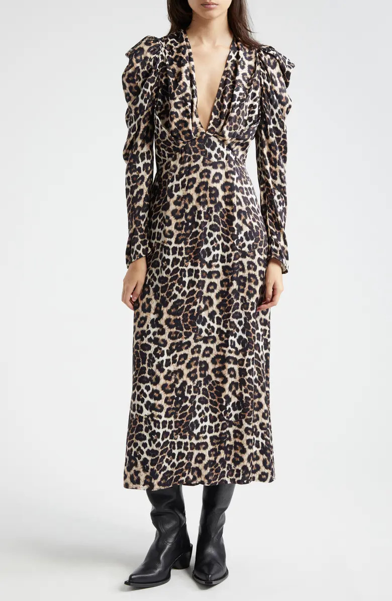 Animal Print Long Sleeve Dress | Nordstrom