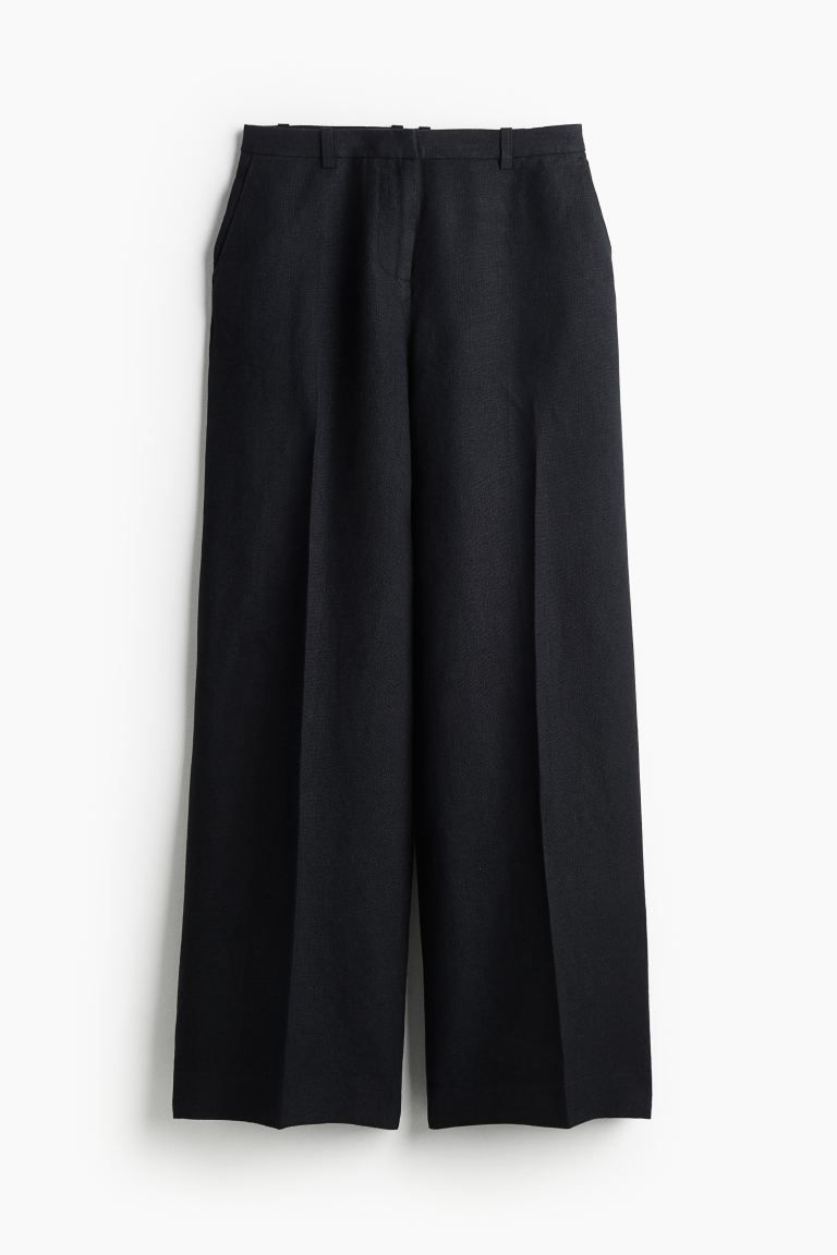 Linen Dress Pants - Black - Ladies | H&M US | H&M (US + CA)