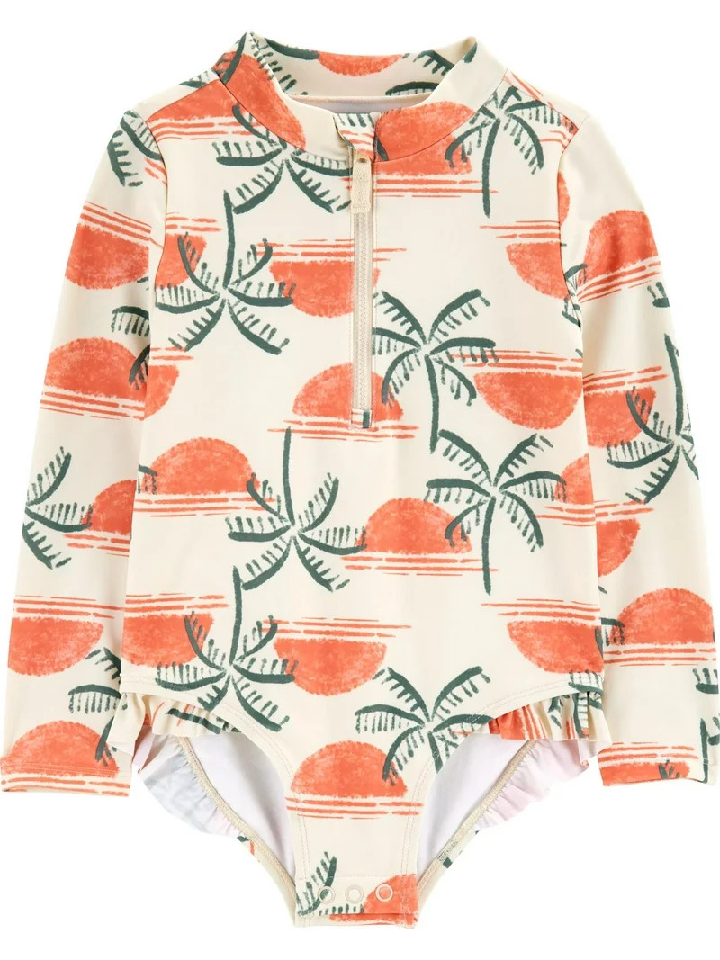 Carter's Child of Mine Toddler Girl Rash Guard Swimsuit, One-Piece, Sizes 12M-5T | Walmart (US)