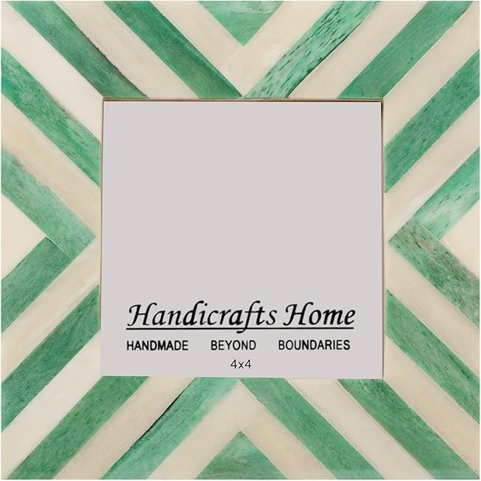 Picture Frames Photo Frame Chevron Herringbone Vintage Wooden Handmade Naturals Bone Classic Gree... | Amazon (US)
