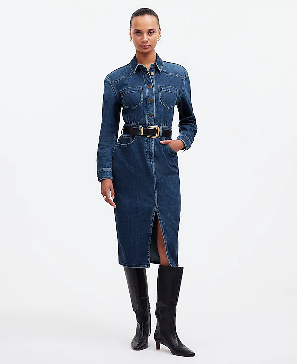 Denim Western Midi Shirtdress in Laselle Wash | Madewell