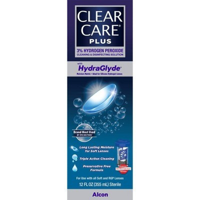 Clear Care Plus with Hydraglyde Cleaning and Disinfecting Contact Lens Solution For Soft Lenses - 12 fl oz | Target