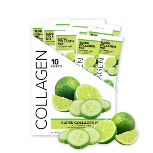 Clean Simple Eats Cucumber Lime Super Collagen, Grass-Fed, Hydrolyzed Types I, II, & III Collagen, 10 Servings | Amazon (US)