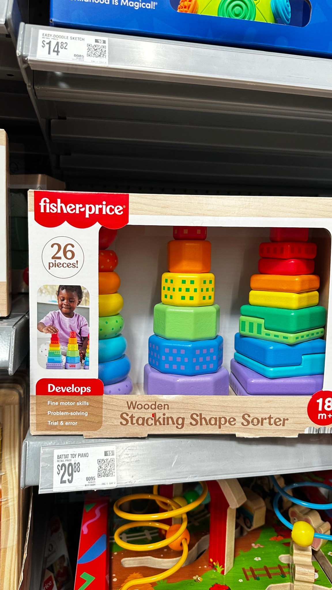 Wooden stacking shape sorter for learning colors and shapes. 🌈 #LTKkids #learningtoys #toddlerlife

#LTKBaby #LTKmomlife #LTKKids