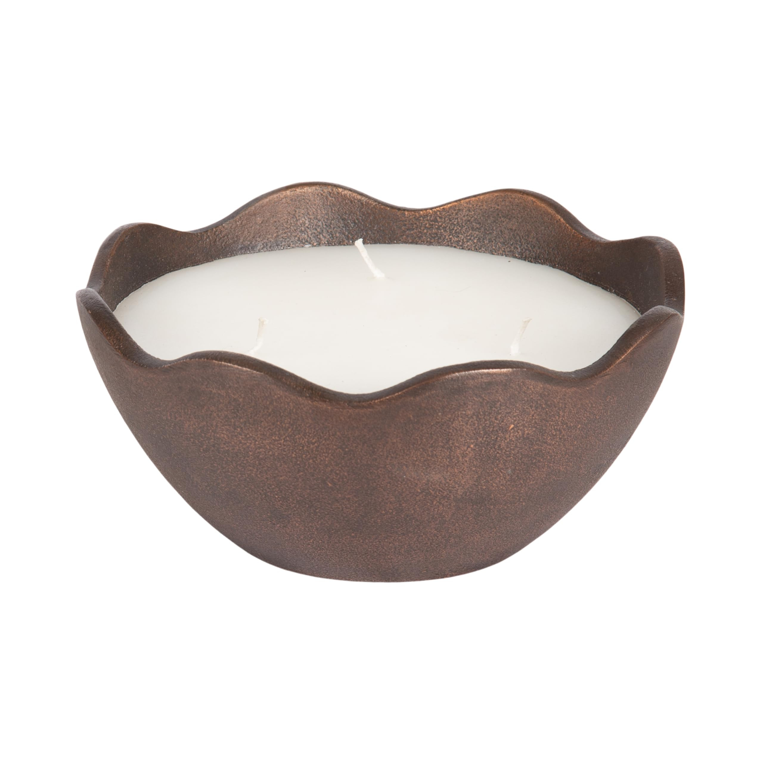 Kate and Laurel Alessia Scalloped Round Metal Candle Bowl, 8 Inch Diameter, Bronze, Modern Three-... | Amazon (US)