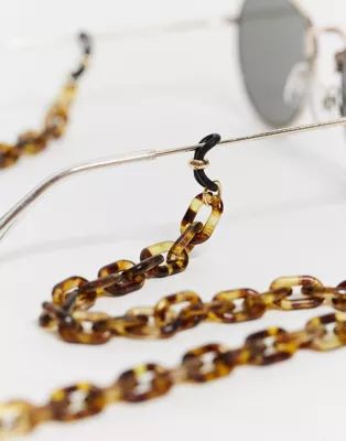 ASOS DESIGN sunglasses chunky chain in tort | ASOS (Global)