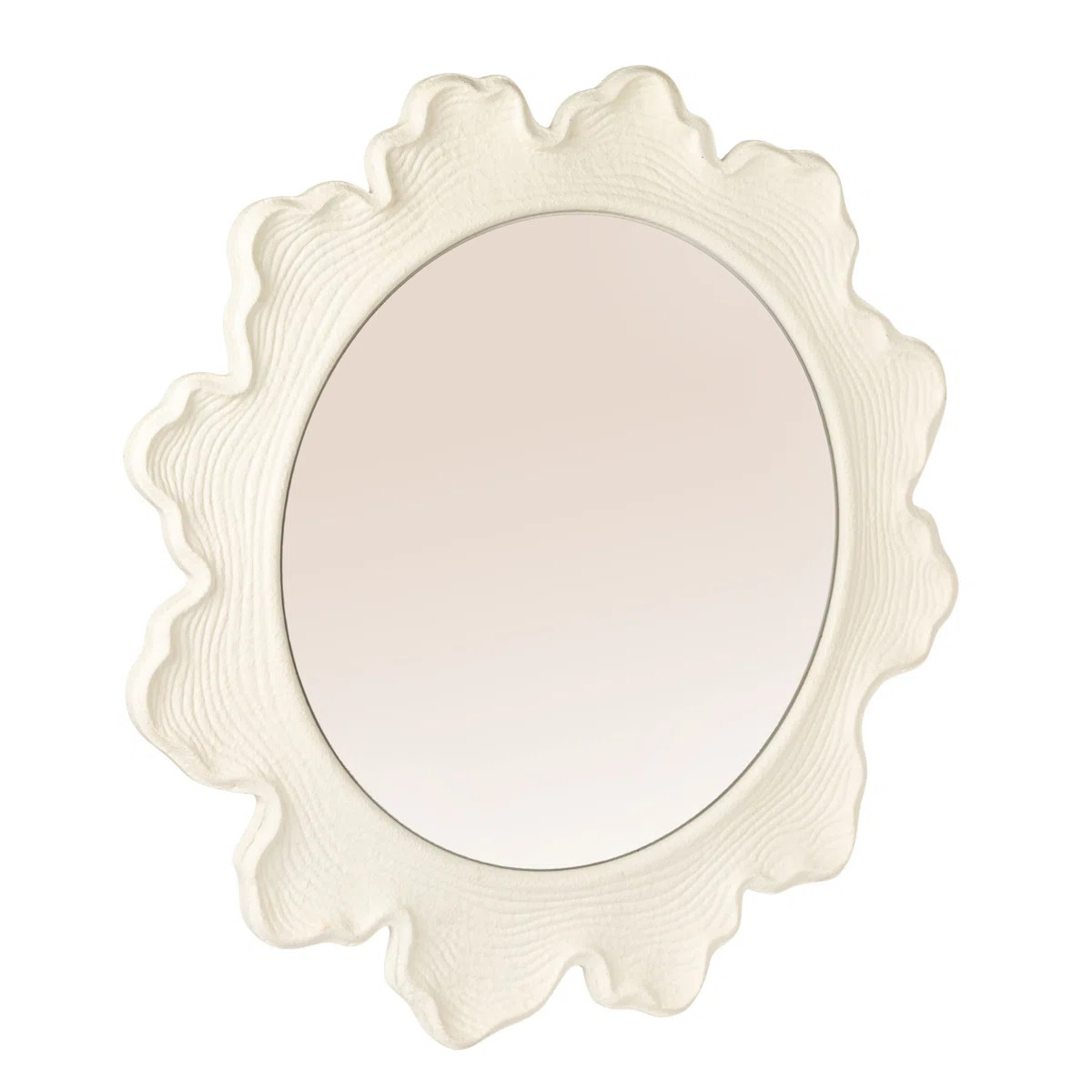 Faux Bois Round Metal Wall Mirror | Wayfair North America