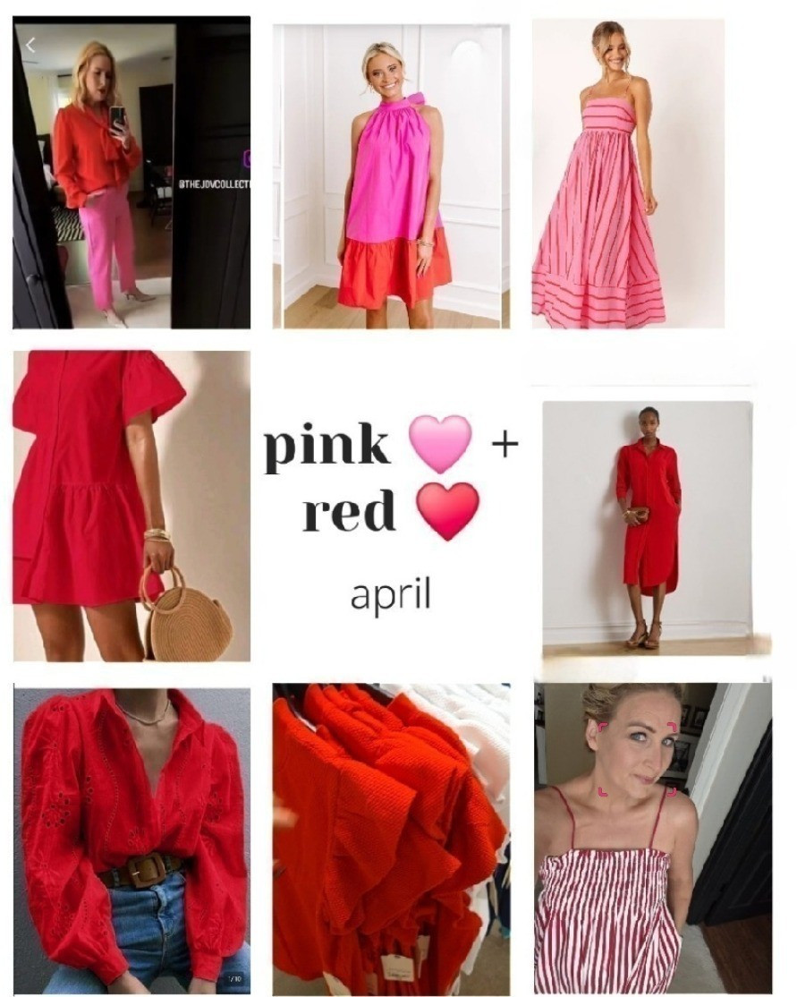 I love color blocking Pink and red is a favorite but so is turquoise and green don't even get me started about green and pink 💚🩷♥️

