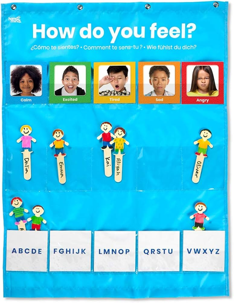 hand2mind Express Your Feelings Pocket Chart, Emotions Chart for Kids, Classroom Decorations for ... | Amazon (US)