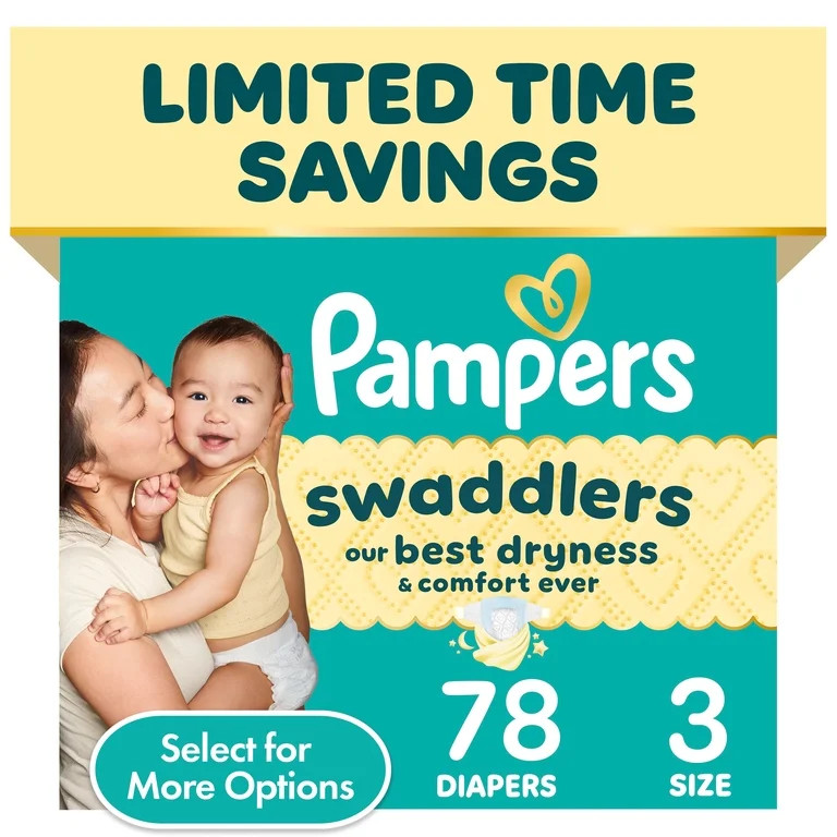 Pampers Swaddlers Diapers, Size 3, 78 Count (Select for More Options) | Walmart (US)