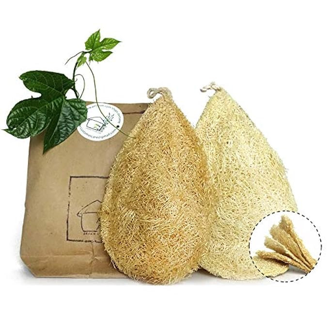 Natural Dish Scrubber | Pack 2 Vegetable Sponge for Kitchen |100% Loofah Plant | Cellulose Scouring  | Amazon (US)