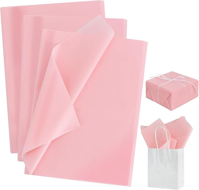 BEISHIDA 100 Sheets Pink Tissue Paper Bulk, Wrapping Tissue Paper for Gift Bags, 14 x 20 Inch Gif... | Amazon (US)