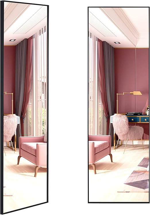 LVSOMT Full Length Mirror, 47"x14" Wall Mirror, Door Mirror, Over The Door Mirror, Full Body Mirr... | Amazon (US)