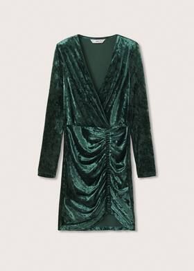 Ruched velvet dress | MANGO (US)