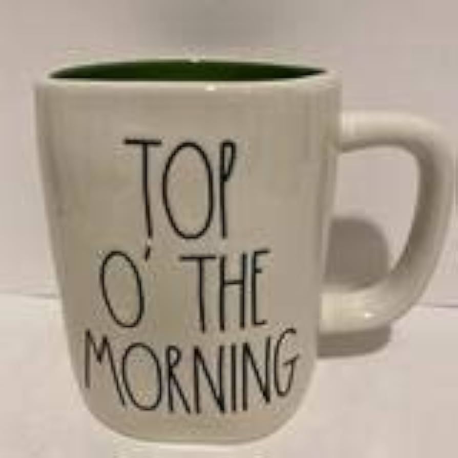 Rae Dunn TOP'O THE MORNING Mug Cup Saint Patrick's Day Green inside - double sided - ceramic | Amazon (US)