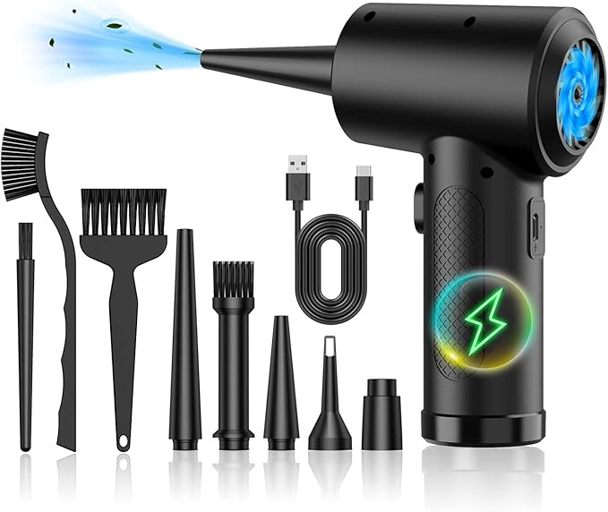 Electric Air Duster & Keyboard Cleaner - 91000RPM Compressed Air Blower for PC/Office/Car, No Can... | Amazon (US)