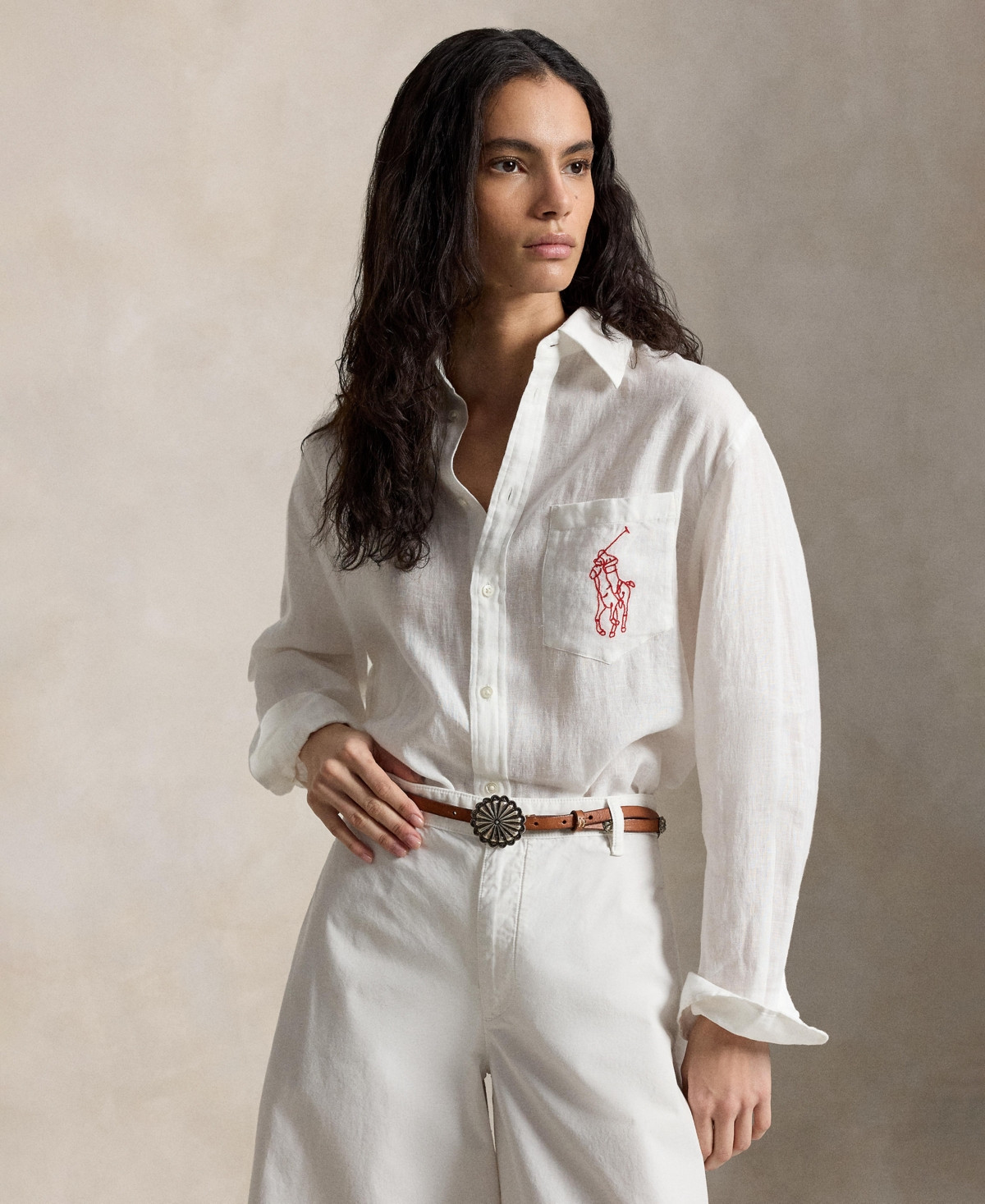 Polo Ralph Lauren Women's Point Collar Long-Sleeve Shirt - Classic Oxford White | Macy's