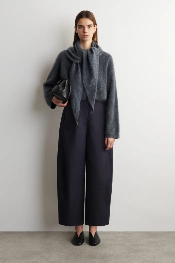 COS Cropped Barrel-Leg Cotton Pants | Nordstrom | Nordstrom